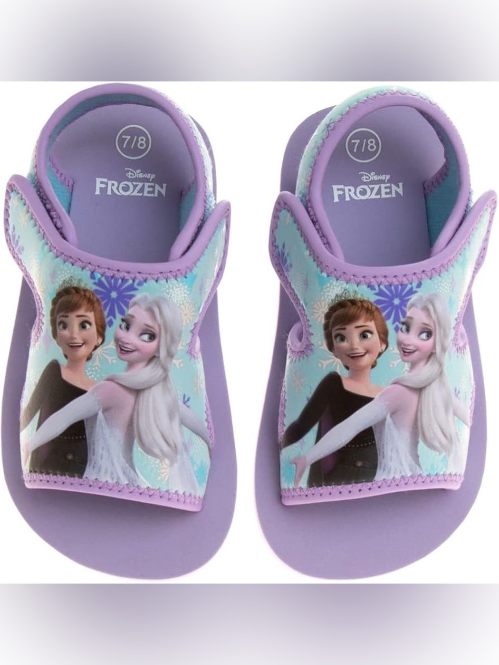 Disney Frozen Girls' Purple Slide Sandals - Size 7/8